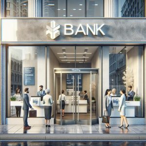 "Renovated bank branch reopening"