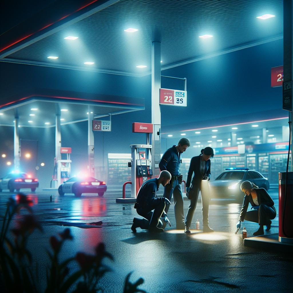 Gas station investigation scene