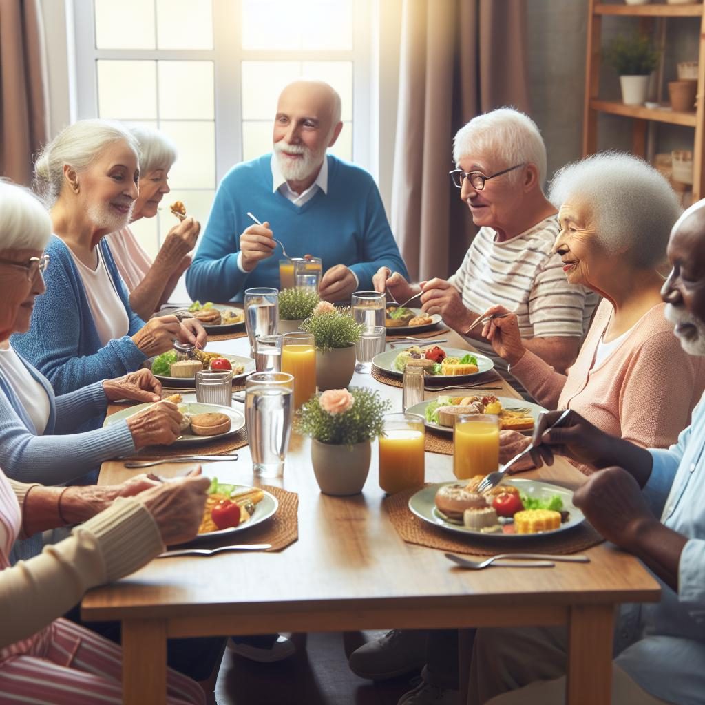 Seniors receiving meals