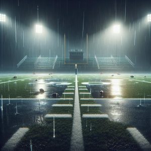 Rainy Football Field