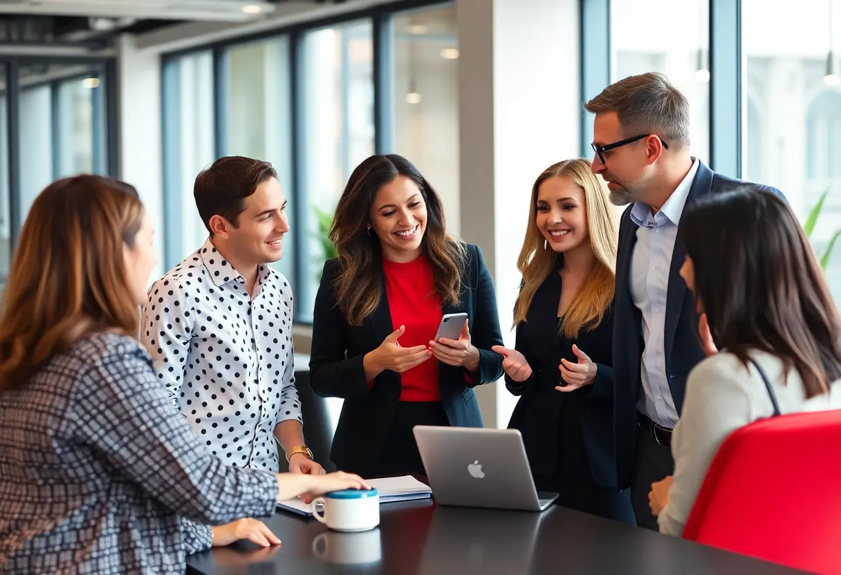 Marketing team analyzing effects of online reviews