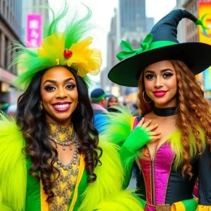 Cynthia Erivo and Ariana Grande promoting Wicked in New York City