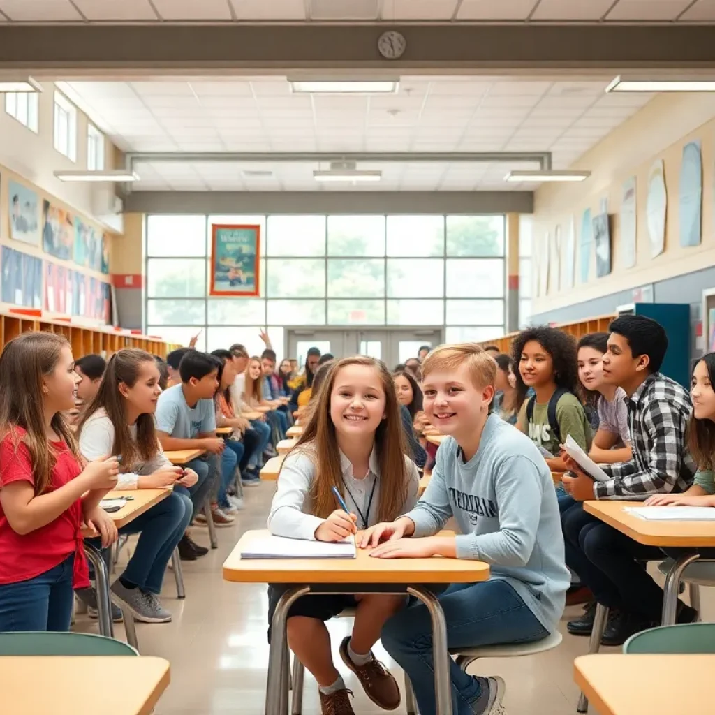 Students at Clinton High School participating in activities