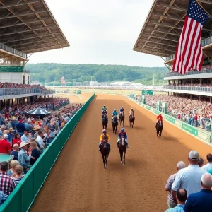 Crowd enjoying the 150th Kentucky Derby at Churchill Downs