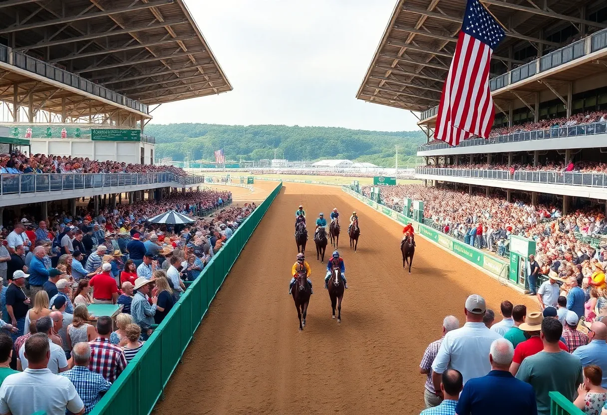 Crowd enjoying the 150th Kentucky Derby at Churchill Downs