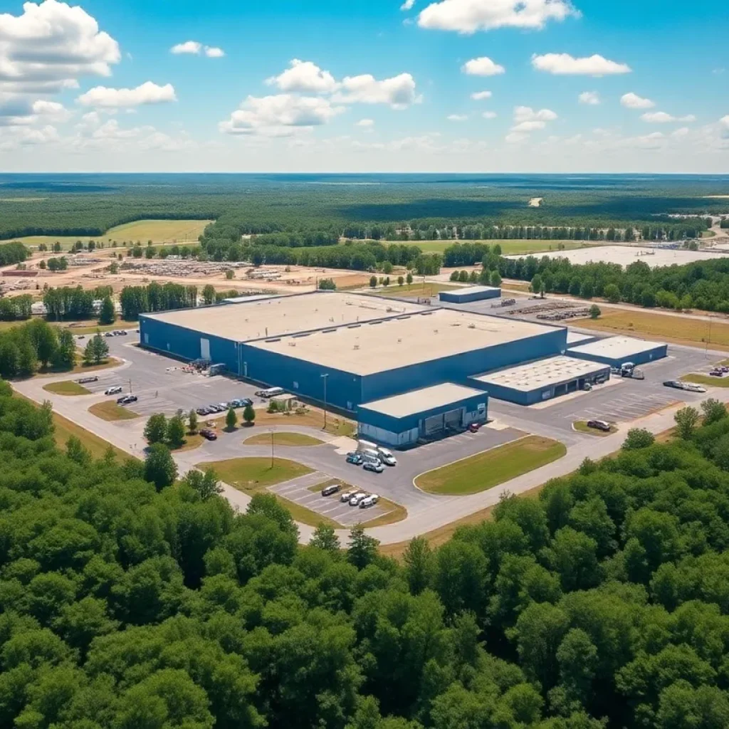 Manufacturing facility in Laurens County with clear blue skies