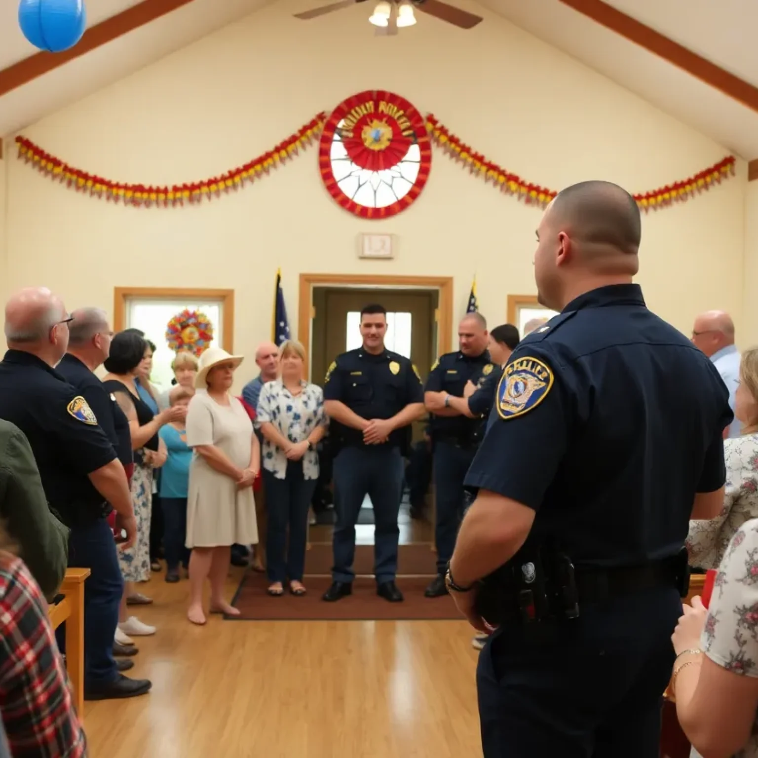 Community members celebrating Sheriff Foster's oath-taking ceremony.