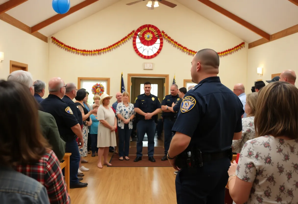 Community members celebrating Sheriff Foster's oath-taking ceremony.