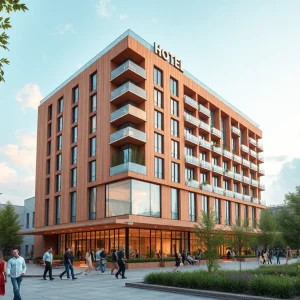 Conceptual image of a new hotel in Fountain Inn