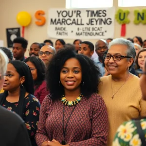 Community members celebrating Martin Luther King Jr. at Presbyterian College