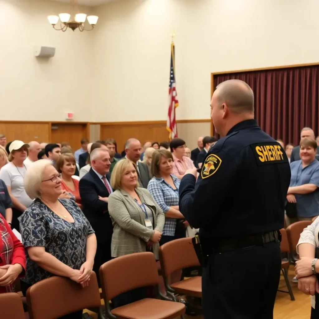 Community members gathering for the oath of office ceremony of Sheriff Lee Foster in Newberry County.