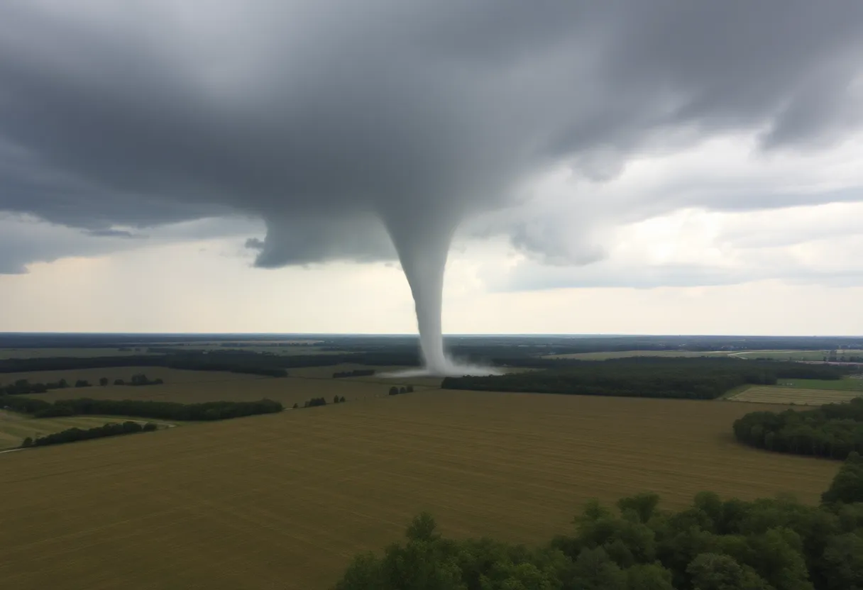 A tornado over a field in South Carolina